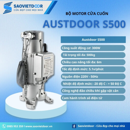 Thông số kỹ thuật motor cửa cuốn Austdoor S500