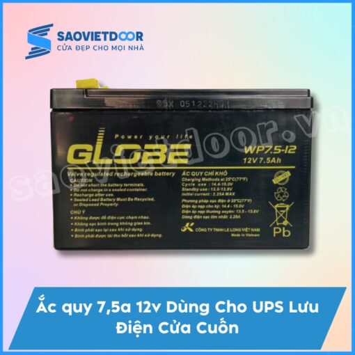 Ắc quy 7,5A 12V dùng cho UPS lưu điện cửa cuốn