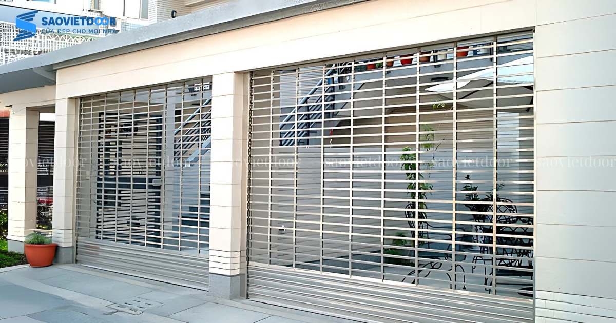 Cửa Cuốn Khớp Thoáng Inox Vuông Chính Hãng 20 Cửa cuốn khớp thoáng inox