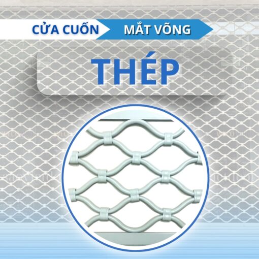 Cửa cuốn mắt võng thép sơn tĩnh điện