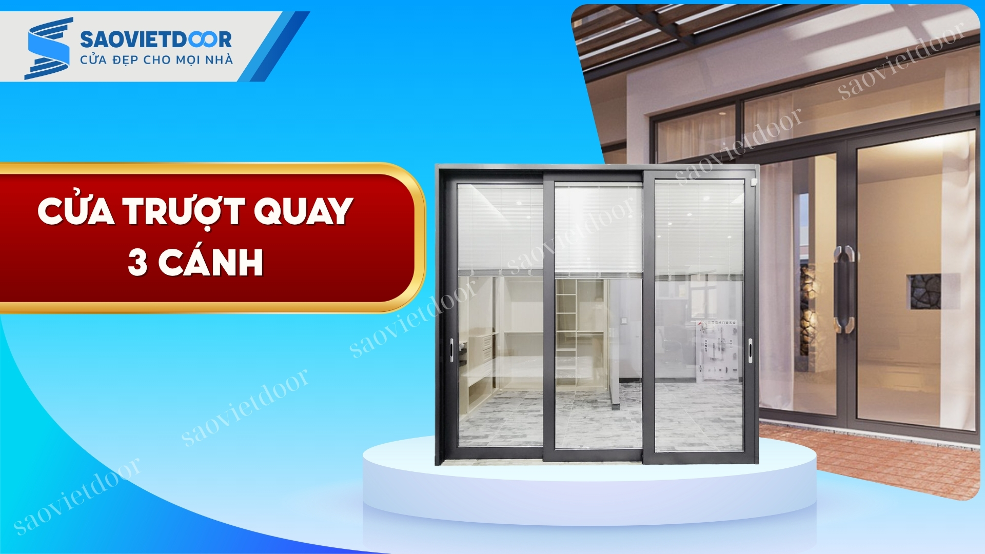 Cửa Nhôm Trượt Quay 3 Cánh Chính Hãng 17 Cửa nhôm trượt quay 3 cánh