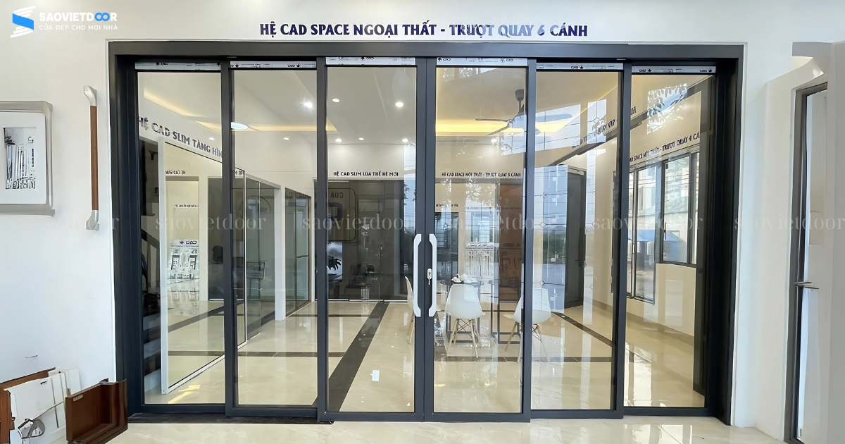 Cửa Nhôm Trượt Quay CAD Chính Hãng 21 Cửa nhôm trượt quay CAD 6 cánh