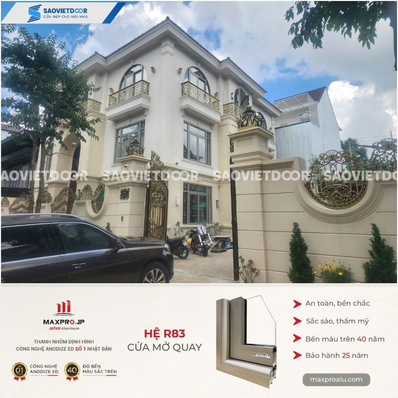 Cửa nhôm Maxpro hệ 83 màu champagne chính hãng 16 1 18