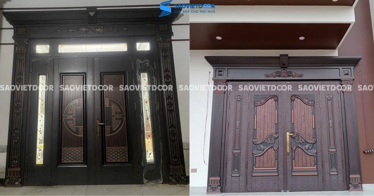 77 Mẫu Cửa Thép Vân Gỗ Đại Sảnh Cao Cấp 58 77 Mẫu Cửa Thép Vân Gỗ Đại Sảnh Cao Cấp
