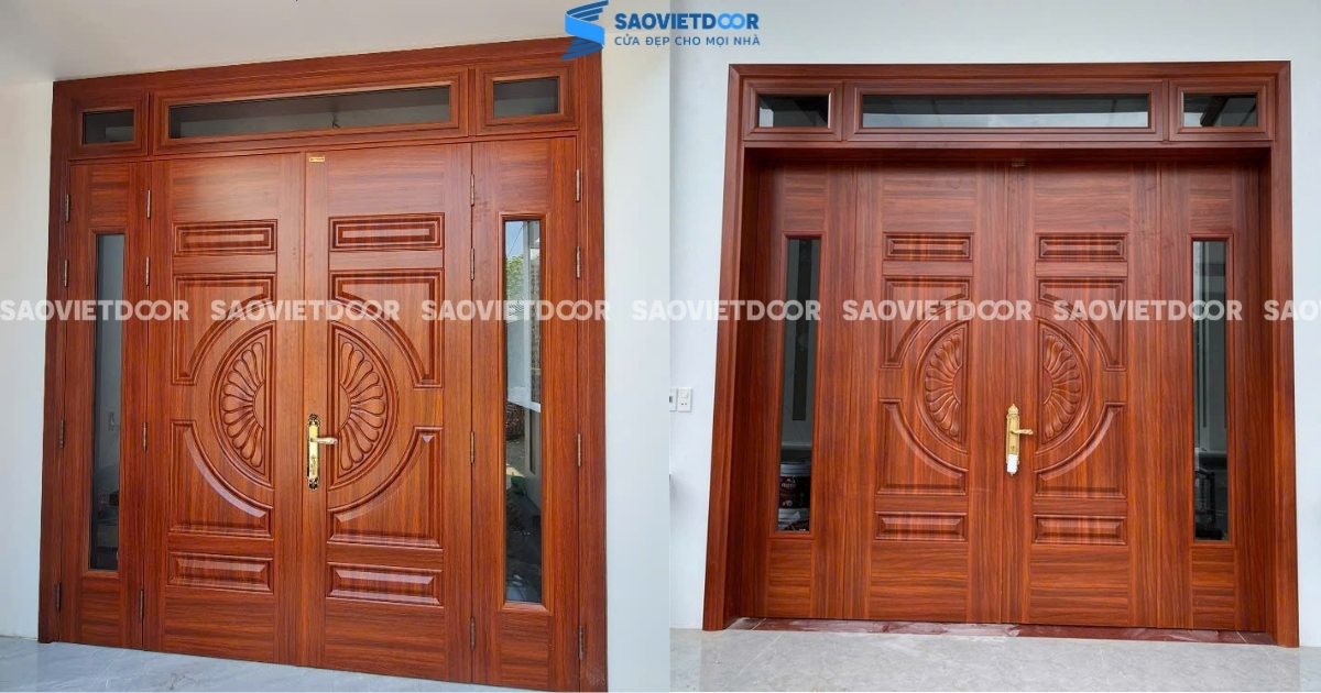 77 Mẫu Cửa Thép Vân Gỗ Đại Sảnh Cao Cấp 64 77 Mẫu Cửa Thép Vân Gỗ Đại Sảnh Cao Cấp