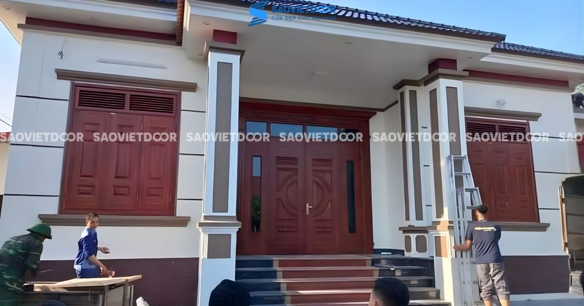 Công trình sử dụng Cửa Thép Vân Gỗ Cho Anh Huỳnh - Bắc Giang 46 Công trình sử dụng Cửa Thép Vân Gỗ Cho Anh Huỳnh - Bắc Giang
