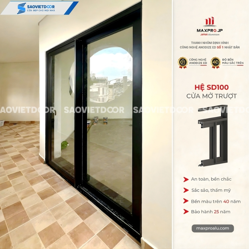 Cửa nhôm Maxpro hệ SD100 chính hãng 16 2 21