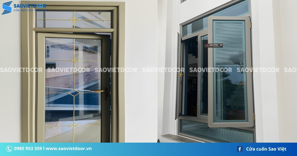 Cửa nhôm thuỷ lực Maxpro màu champagne chính hãng 22 Cửa nhôm thuỷ lực Maxpro màu champagne