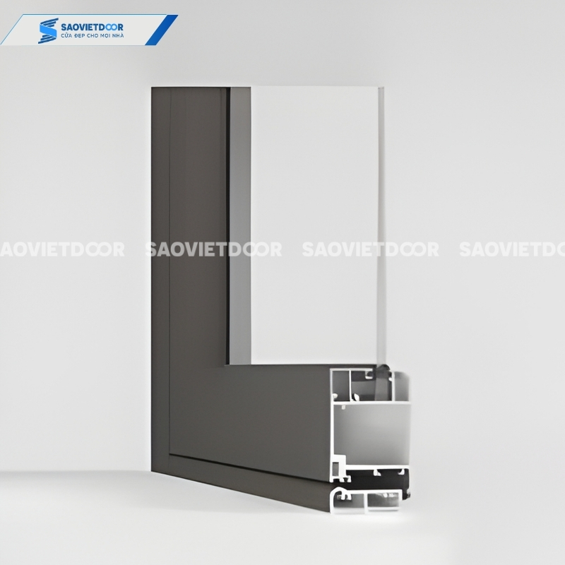 Cửa nhôm thuỷ lực Maxpro màu champagne chính hãng 16 2 26