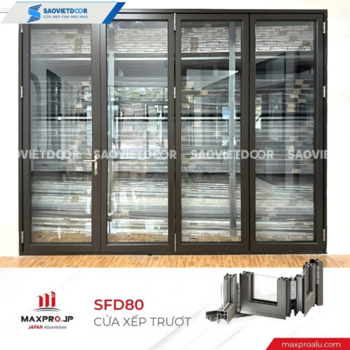 Cửa nhôm Maxpro Hệ xếp trượt hệ 80 chính hãng 20 4 12