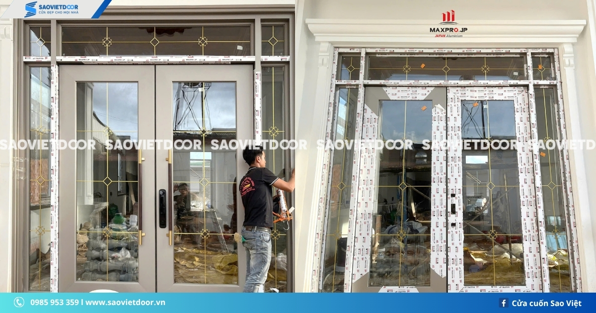 Cửa nhôm thuỷ lực Maxpro màu champagne chính hãng 26 Cửa nhôm thuỷ lực Maxpro màu champagne