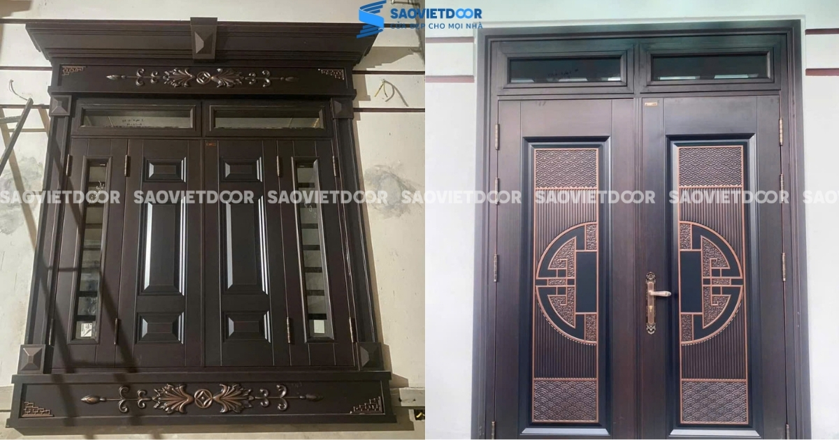 77 Mẫu Cửa Thép Vân Gỗ Đại Sảnh Cao Cấp 55 77 Mẫu Cửa Thép Vân Gỗ Đại Sảnh Cao Cấp