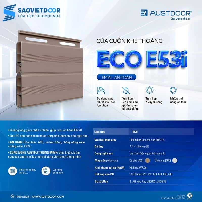 Cửa Cuốn Austdoor E53i Dày Chính Hãng