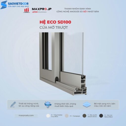 Cửa Nhôm Maxpro Hệ SD100 Chính Hãng 21 eco sd100 2