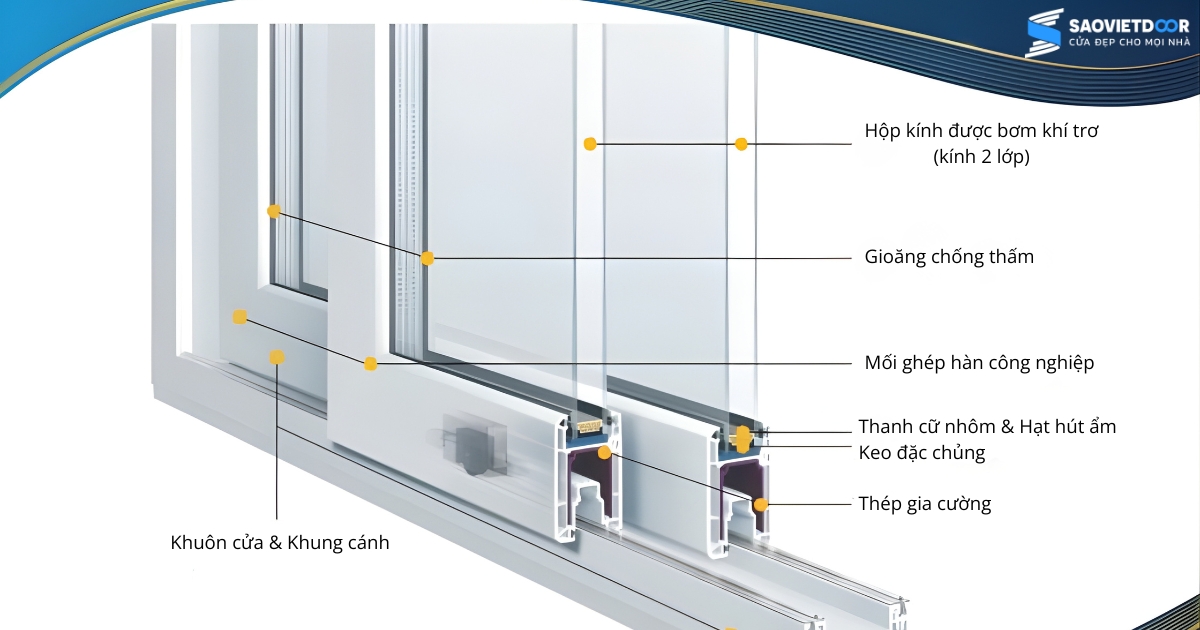 Cấu tạo Cửa Nhựa Lõi Thép uPVC