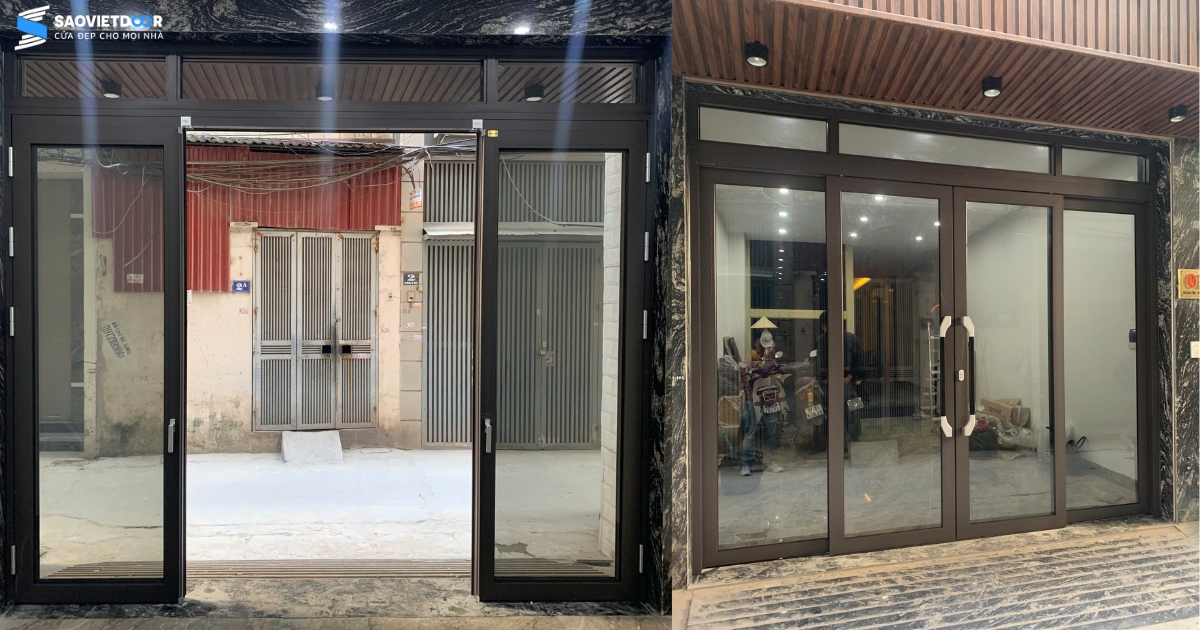 Công Trình Sử Dụng Cửa Nhôm Kính Trượt Quay CAD Màu Nâu Cafe cho Anh Hoàng - Hà Nội