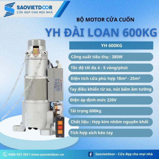 Motor Cửa Cuốn Đài Loan YH 600kg Chính Hãng