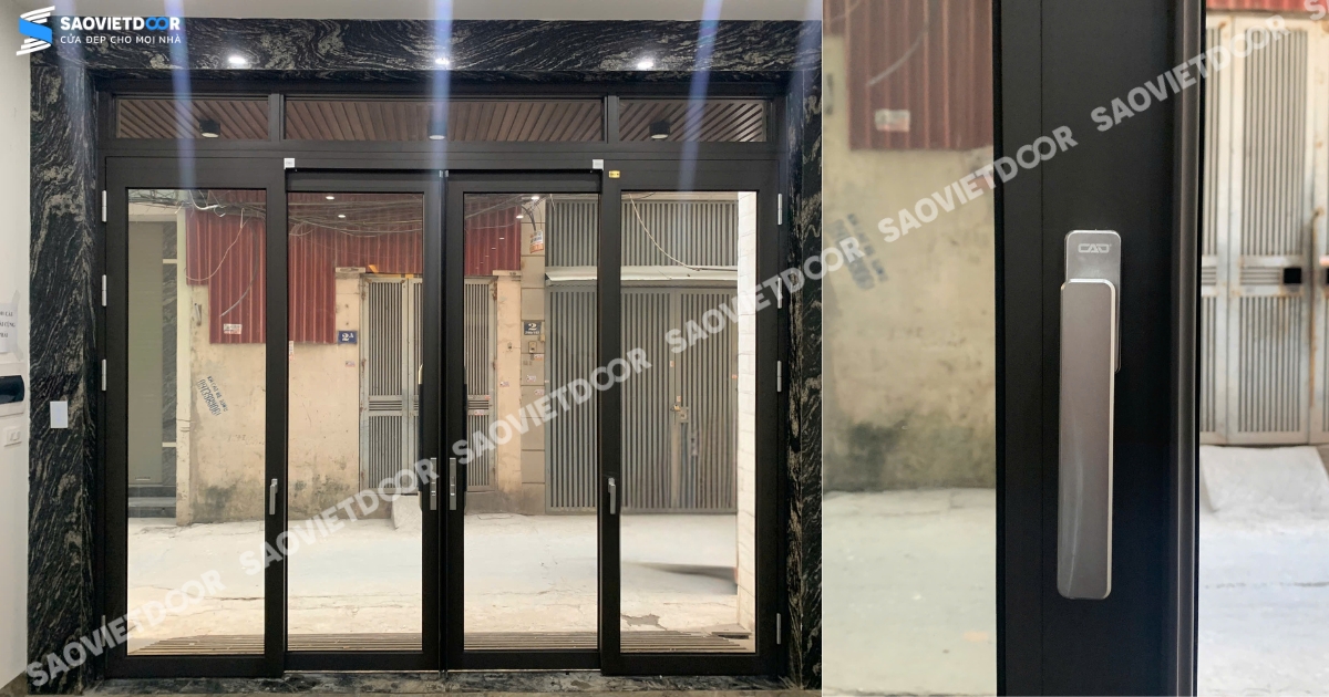 Cửa Nhôm Kính Trượt Quay CAD