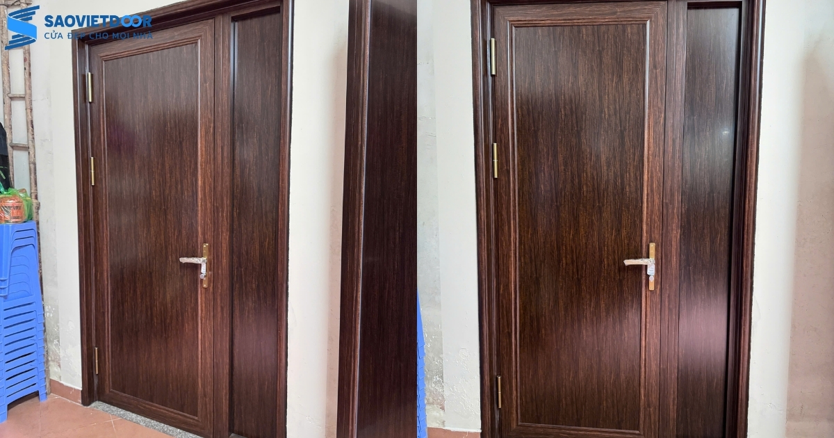Cửa Nhôm Vân Gỗ Trắc
