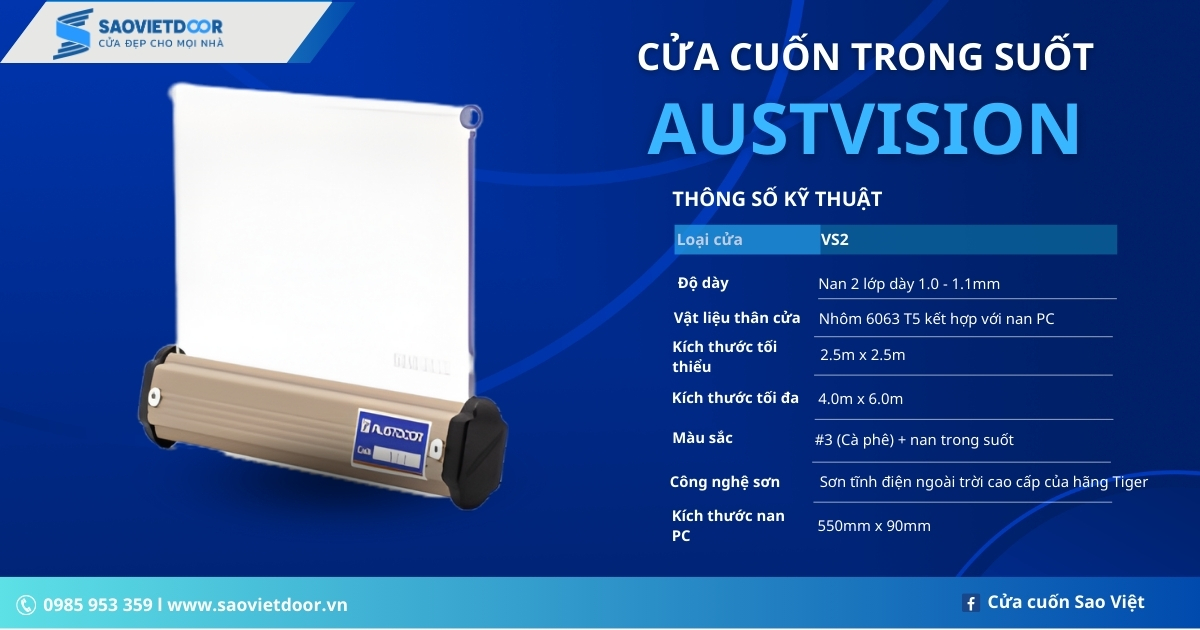 Cửa Cuốn Trong Suốt AustVision Chính Hãng 19 Thông số kỹ thuật cửa cuốn trong suốt AustVision