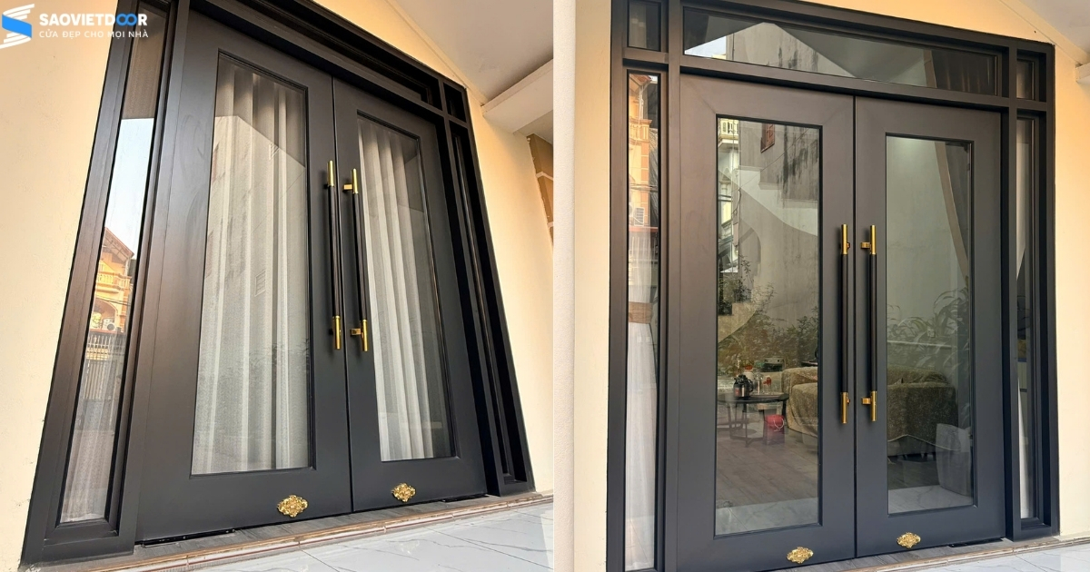 Công Trình Lắp Đặt Cửa Nhôm Thuỷ Lực Màu Xám Đá Kính Cường Lực Màu Trắng Phụ Kiện Netdoor 25 Cửa Nhôm Thuỷ Lực Màu Xám Đá, Kính Cường Lực Màu Trắng, Phụ Kiện Netdoor