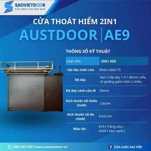 Cửa Cuốn 2IN1 Austdoor AE9 Chính Hãng