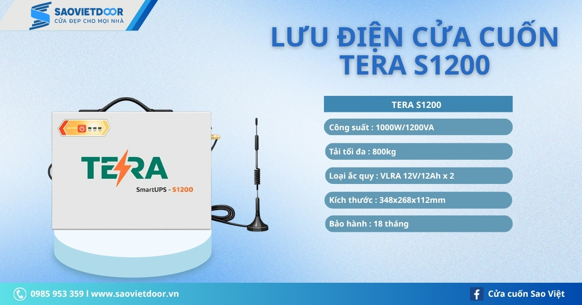 Lưu Điện Cửa Cuốn Tera S1200 10 Lưu Điện Cửa Cuốn Tera S1200