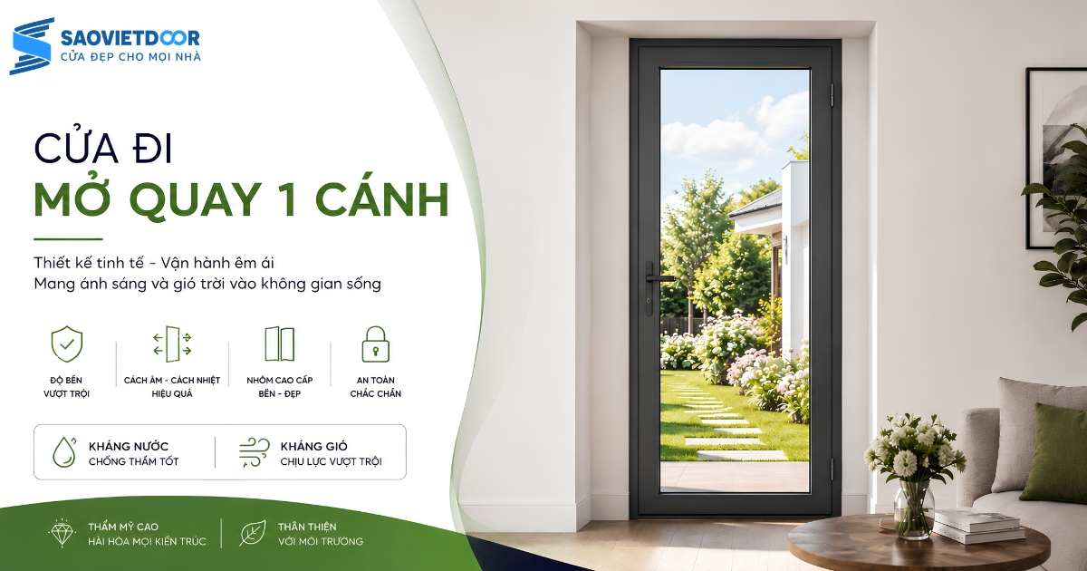 Nhôm Cầu Cách Nhiệt Alvero - Xu Hướng Kiến Tạo Không Gian Sống Chuẩn Châu Âu 16 Cửa Đi Mở Quay 1 Cánh Alvero A-Series AR66