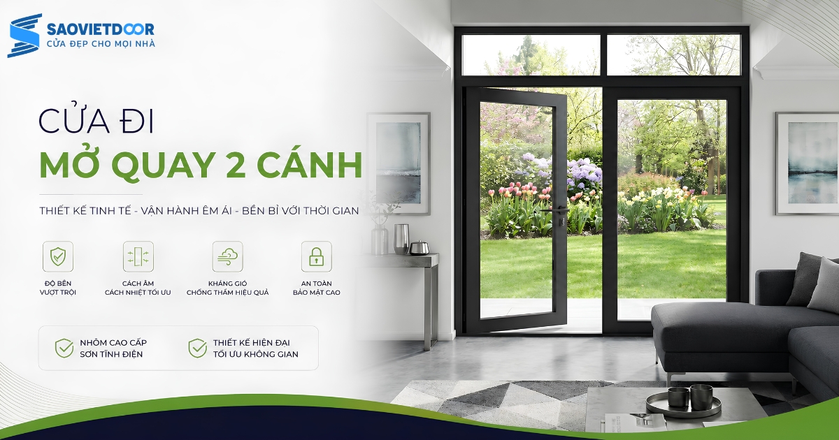 Nhôm Cầu Cách Nhiệt Alvero - Xu Hướng Kiến Tạo Không Gian Sống Chuẩn Châu Âu 18 Cửa Đi Mở Quay 2 Cánh Alvero E-Series ER70