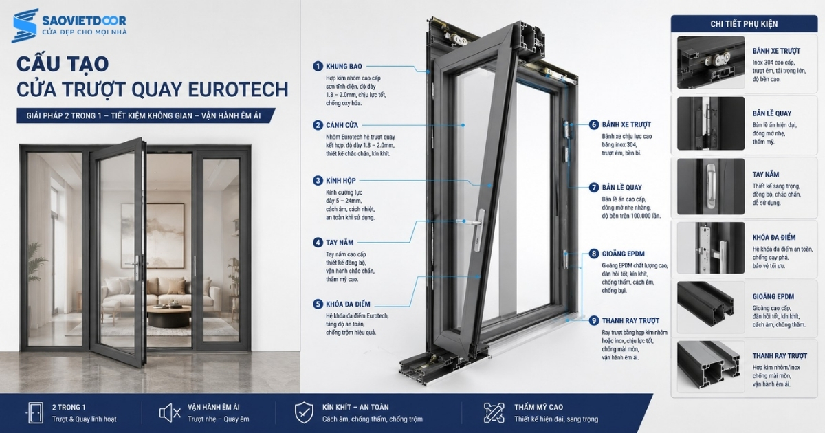 Cấu Tạo Của Cửa Trượt Quay Eurotech