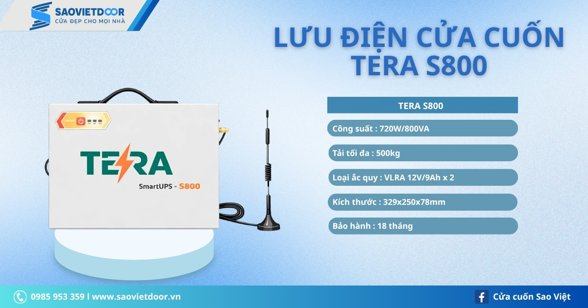 Lưu điện cửa cuốn Tera S800