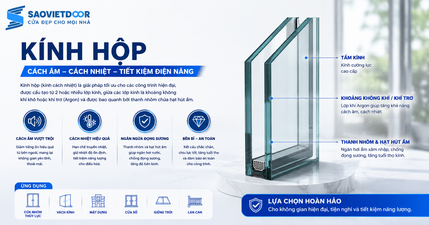 Cửa Nhôm Thuỷ Lực Nên Lựa Chọn Loại Kính Nào 7 Kính Hộp – Đỉnh Cao Cách Âm, Cách Nhiệt