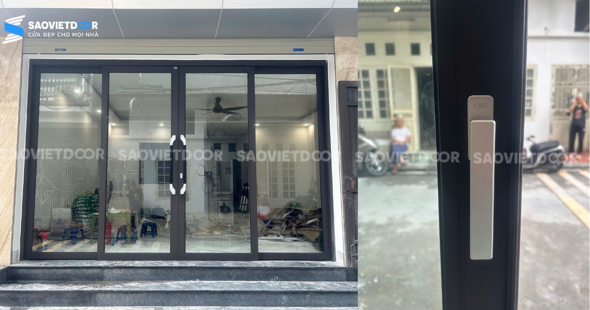 Công Trình Cửa Cuốn, Cửa Nhôm Kính Tại Long Biên 12 Cửa Nhôm Kính Trượt Quay CAD