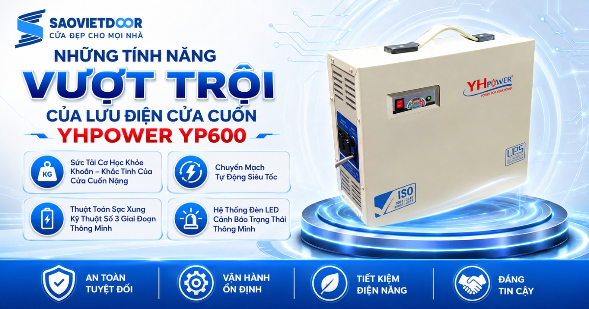 Lưu Điện Cửa Cuốn Yhpower YP600 11 Những Tính Năng Vượt Trội Cửa Lưu Điện Cửa Cuốn YP600