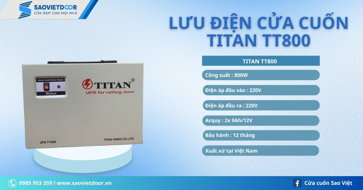 Lưu Điện Cửa Cuốn Titan TT800 10 Lưu Điện Cửa Cuốn Titan TT800