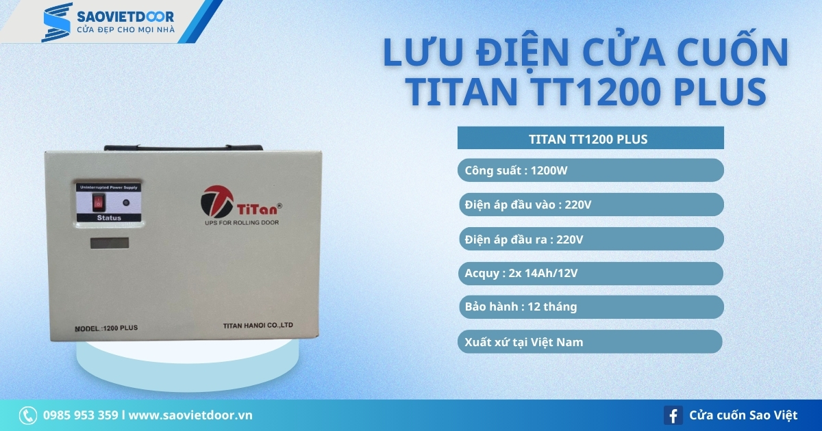 Lưu Điện Cửa Cuốn Titan TT1200 Plus 10 Lưu Điện Cửa Cuốn Titan TT1200 Plus