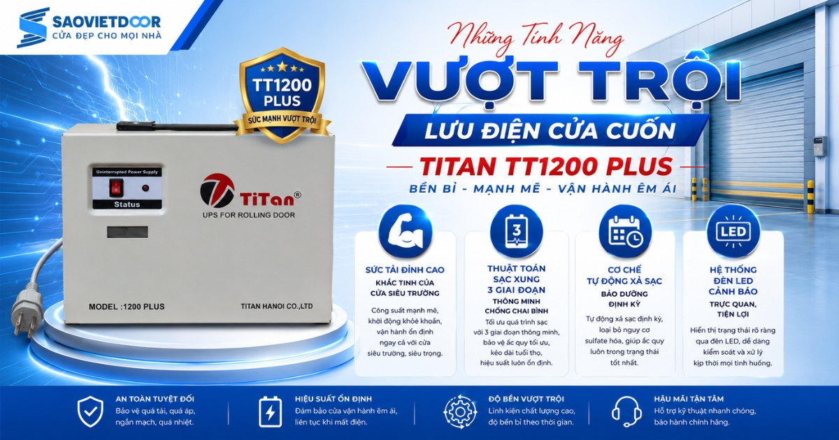 Lưu Điện Cửa Cuốn Titan TT1200 Plus 11 Những Tính Năng Vượt Trội Của Lưu Điện Cửa Cuốn Titan TT1200 Plus