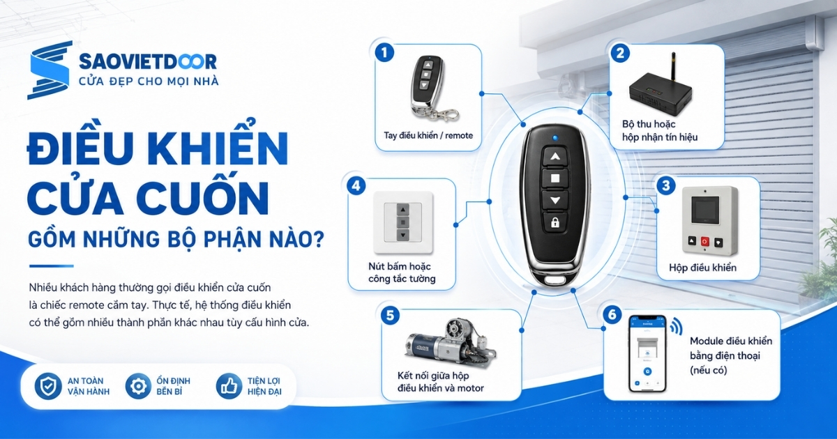 Điều Khiển Cửa Cuốn Gồm Những Bộ Phận Nào?