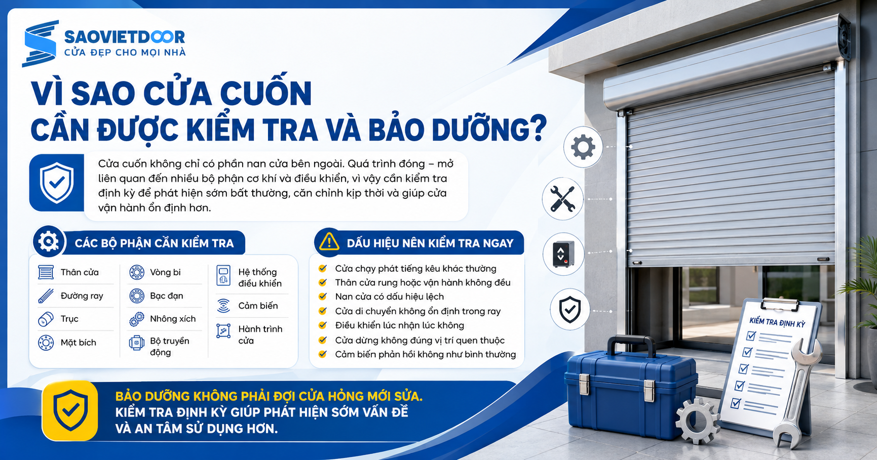 Bảo Dưỡng Cửa Cuốn 9 Bước – Quy Trình Kiểm Tra Và Căn Chỉnh Định Kỳ 24 Vì Sao Cửa Cuốn Cần Được Kiểm Tra Và Bảo Dưỡng?