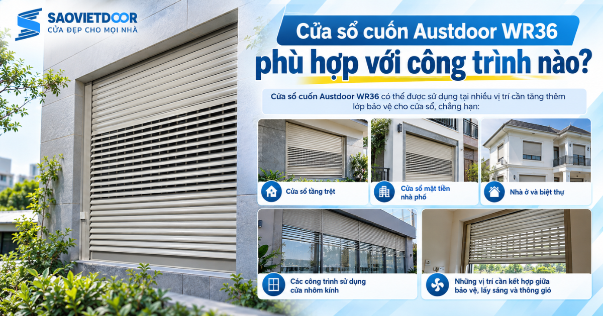 Cửa Sổ Cuốn Austdoor WR36 23 Cửa sổ cuốn Austdoor WR36 phù hợp với các công trình