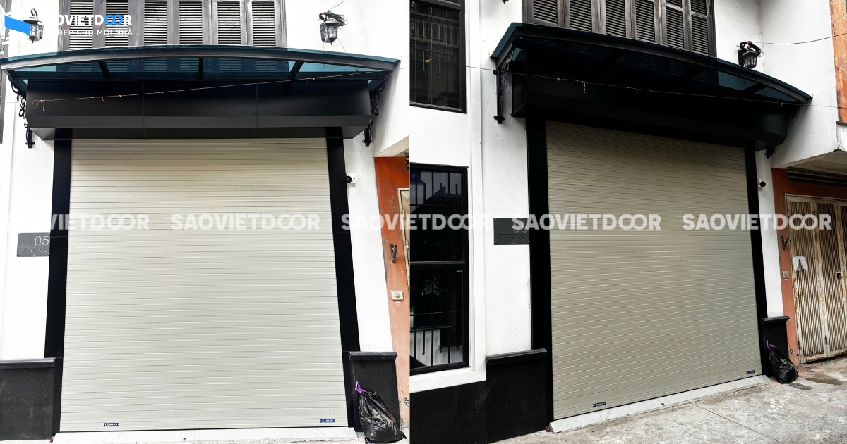 Công Trình Sử Dụng Mái Puli Đặc, Cửa Cuốn Ssmarts E62N 12 Sự Kết Hợp Giữa Mái Và Cửa Cuốn Trên Mặt Tiền