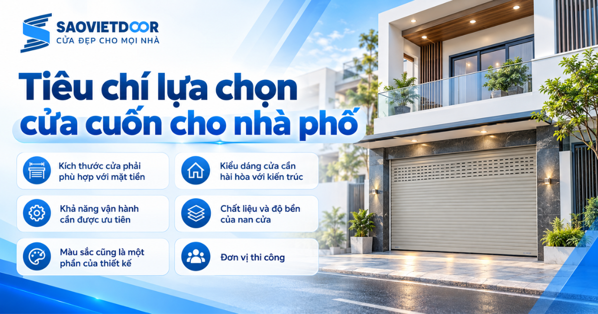 Tiêu chí lựa chọn cửa cuốn cho nhà phố