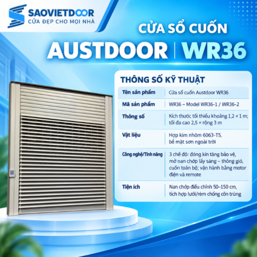 Cửa sổ cuốn Austdoor WR36