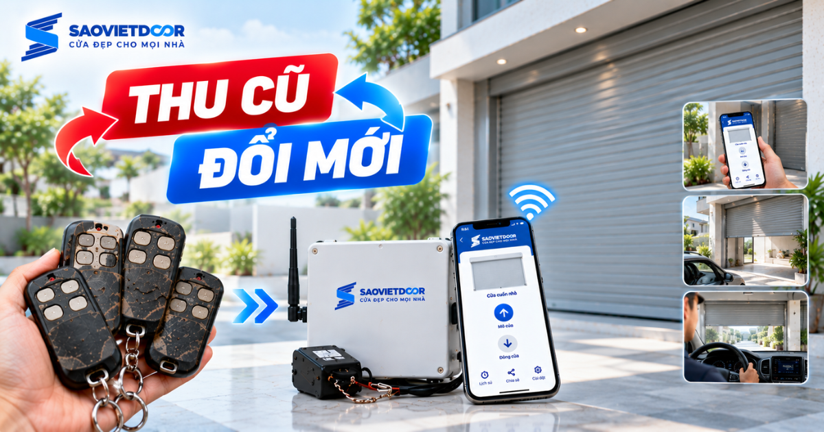 Thu cũ đổi mới – Bộ điều khiển cửa cuốn bằng điện thoại 9 Thu cũ đổi mới – Bộ điều khiển cửa cuốn