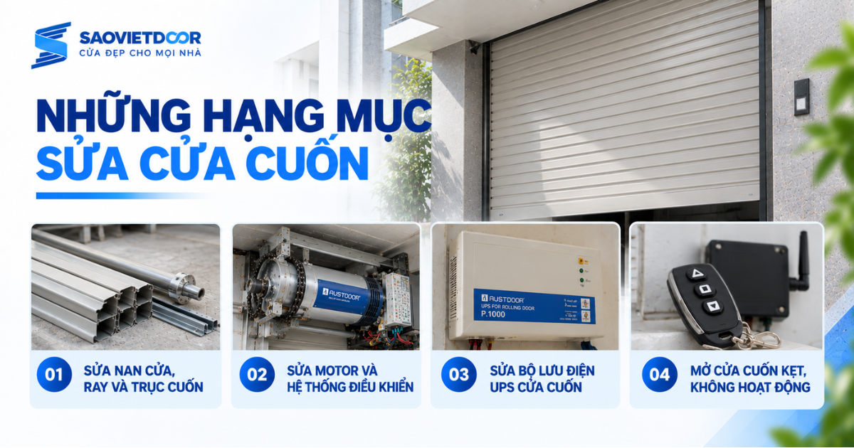 Những Hạng Mục Sửa Cửa Cuốn