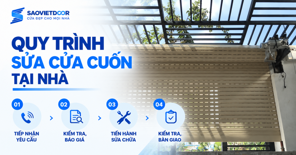 Quy trình sửa cửa cuốn tại nhà