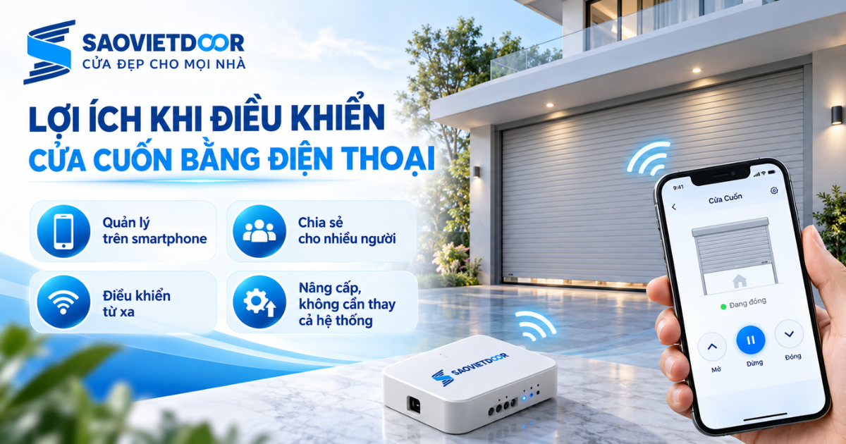 Thu cũ đổi mới – Bộ điều khiển cửa cuốn bằng điện thoại 10 Lợi ích khi điều khiển cửa cuốn bằng điện thoại