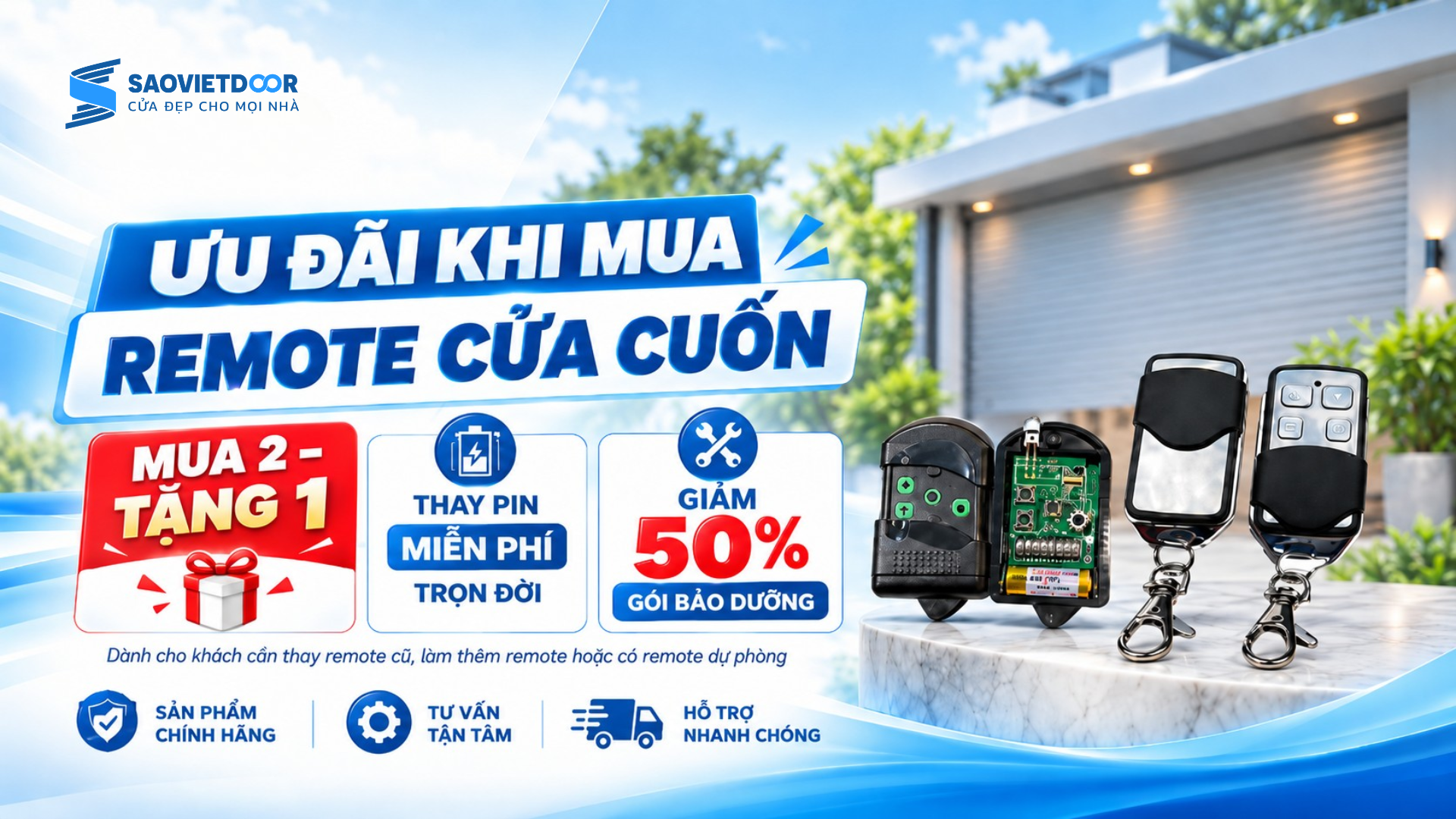 Remote cửa cuốn – Mua 2 tặng 1, thay pin miễn phí trọn đời 17 mua 2 tang 1